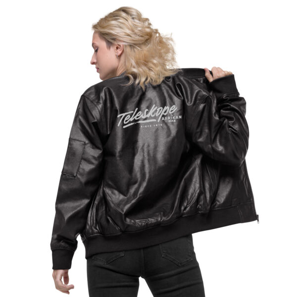 Teleskope Leather Bomber Jacket - Image 4