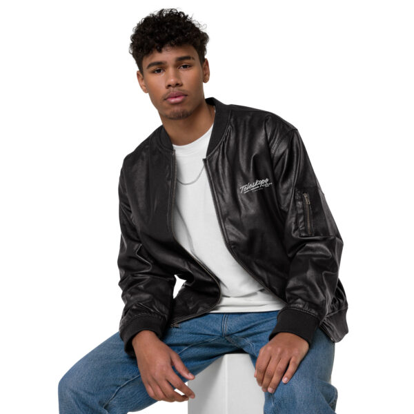 Teleskope Leather Bomber Jacket - Image 3