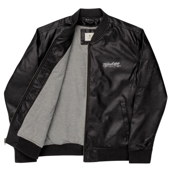 Teleskope Leather Bomber Jacket - Image 2